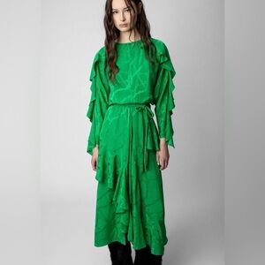 Zadig & Voltaire Vibrant Green Long Sleeve Dress